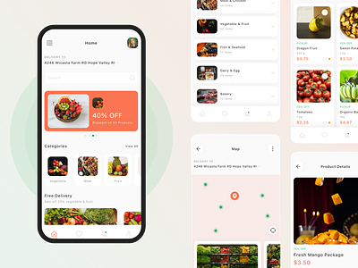 Grocery Ordering App Design | App UI Design app design app development application design grocery app grocery app design mobile application ui ui design