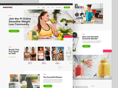 Smoothfit design drawingart fit fitness food health healthy loss responsive smoothie ui ux web website weight
