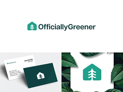 Officially greener logo, Organic, Natural logo🍃 brand brand identity branding business green hometree idea identity india insperation leaf logo typo logoicon logomark logos natural organic tree uk usa