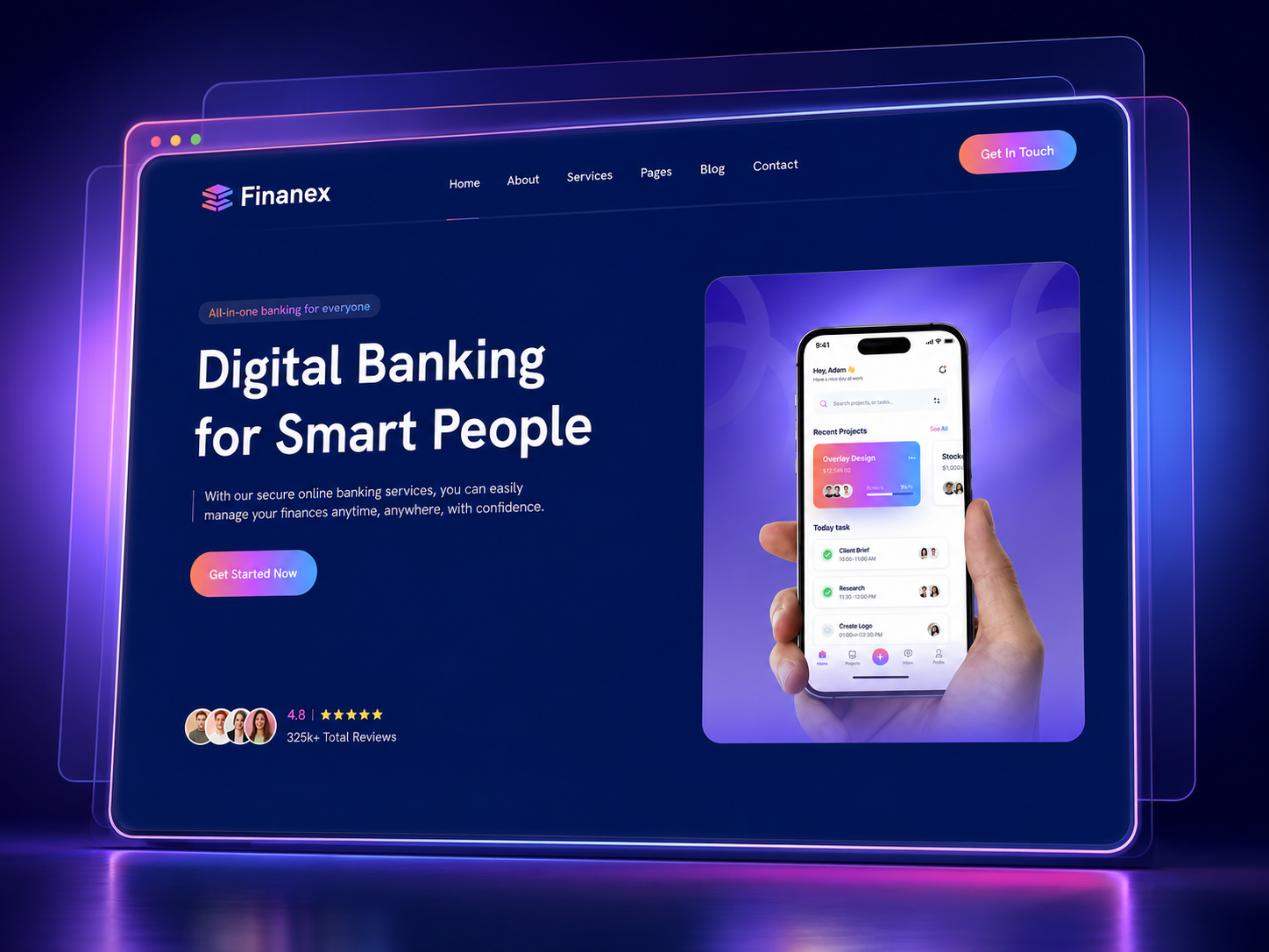 Online Banking Website — Modern Fintech UI/UX banking ui banking ux banking website dashboard ui digital banking digital finance finance ui finance website fintech fintech ui fintech website landing page modern ui online banking product design responsive design saas design ui ux design webdesign website design