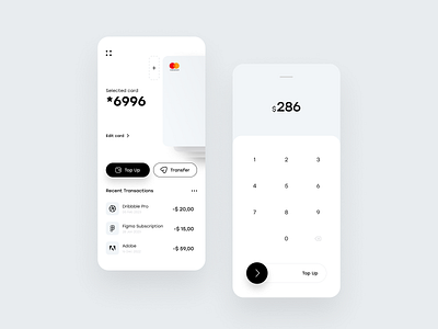 Bank App app appdesign bank card cards creative dashboard design financial ios minimal mobileapp trend ui ux uxdesign white