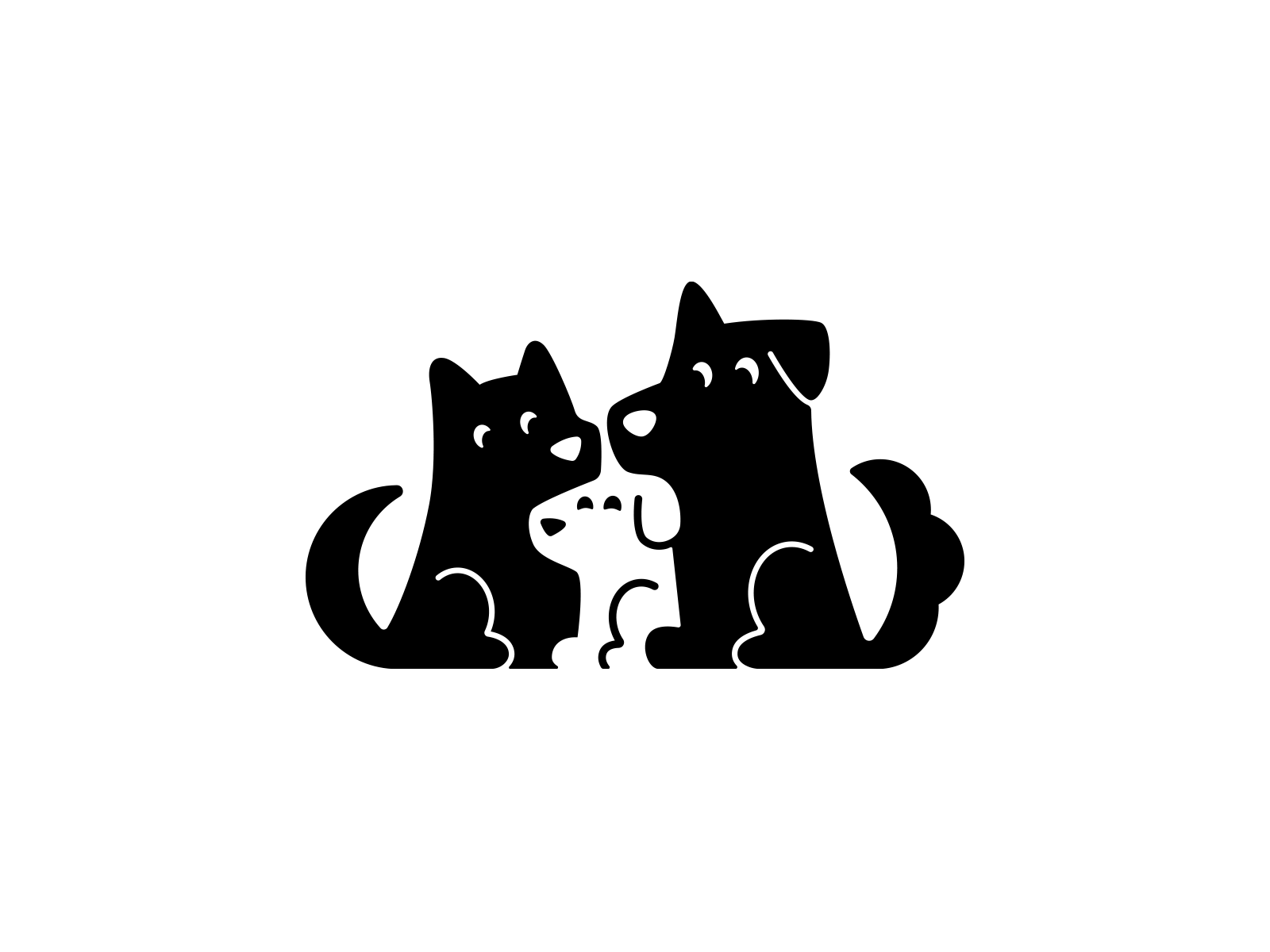 Dog family logo animal logo brand brand design brand designer branding branding design branding designer dog dog logo logo logo design logo designer logodesign logodesigner logotype negative space negative space logo pet pet logo