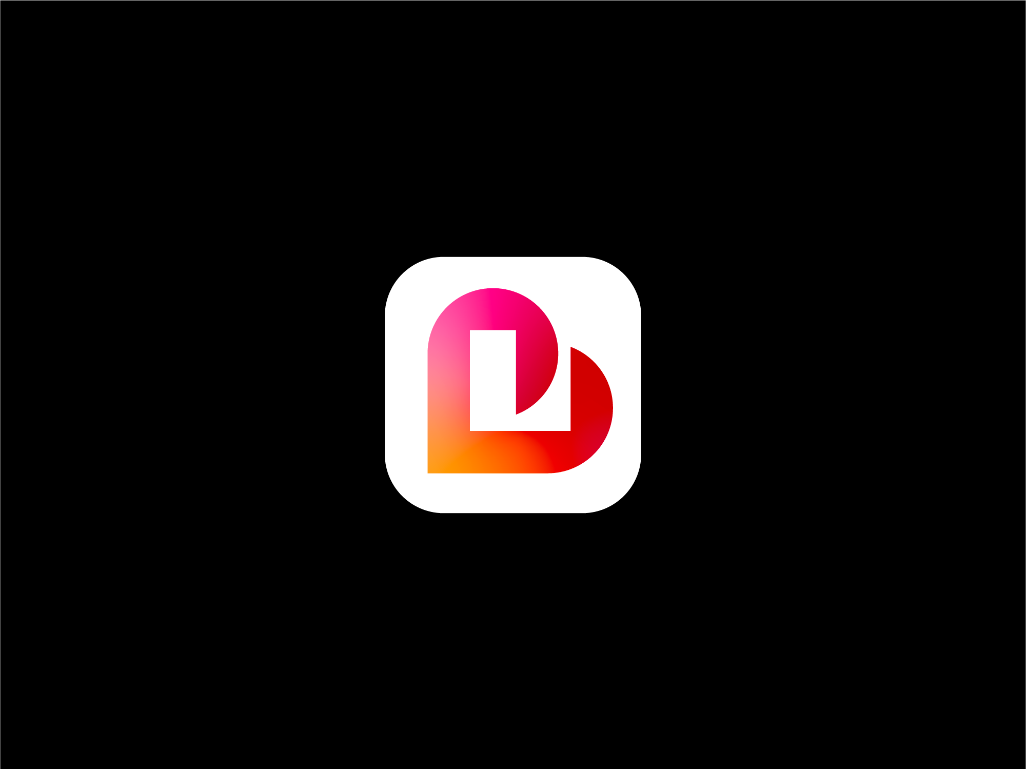 Heart + L app icon branding concept double meaning heart heart l heart logo l l letter lettermark logo love love app love l matching app negative space roxana niculescu simple