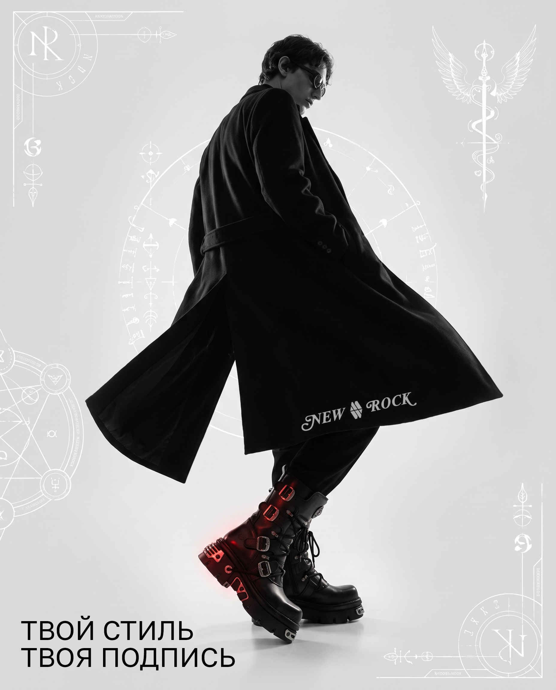 New Rock boots offer re-branding ai fashion graphic design