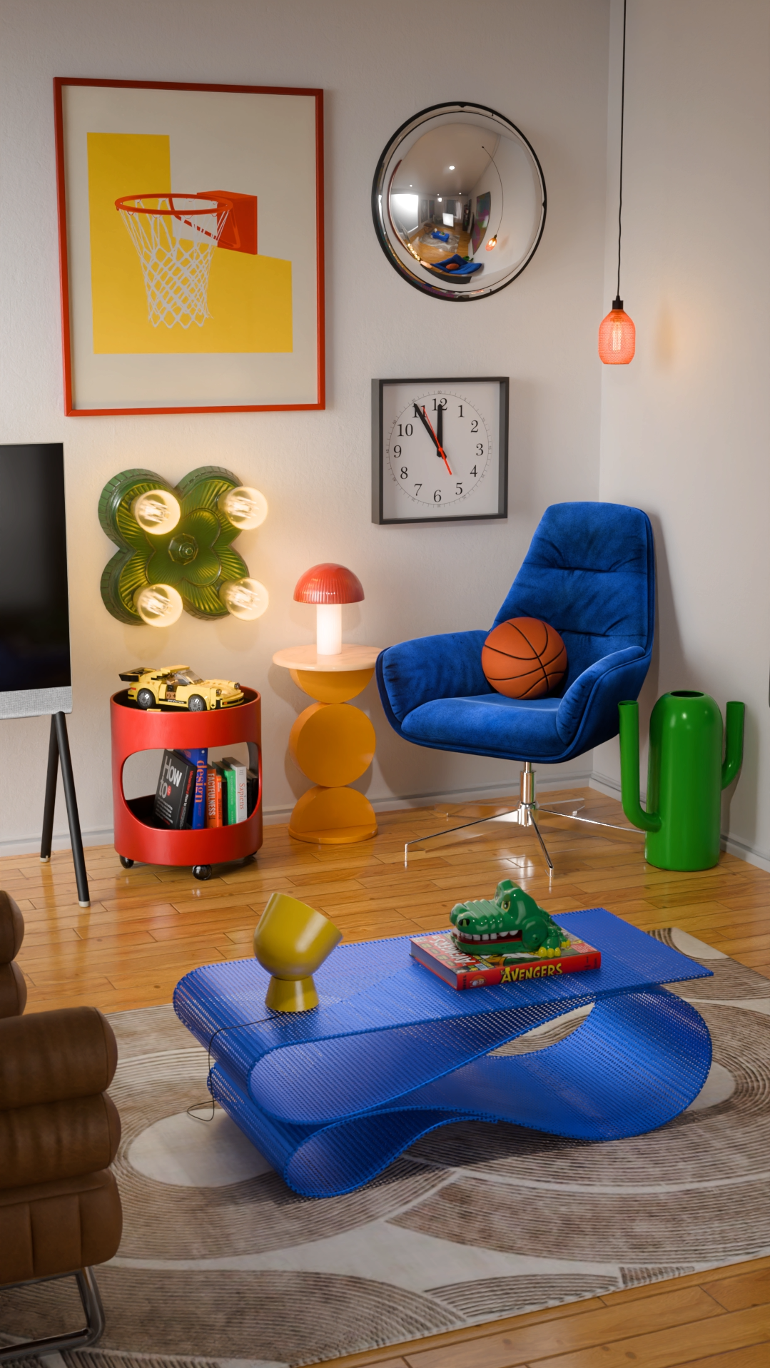Room in Motion — Playful CGI Interior Loop | Genius Studio 3d animation 3d art 3d design 3d rendering 3d visualization animation art direction cgi cgi animation colorful design creative animation digital art genius studio interior design interior visualization loop animation motion design motion graphics playful design visual design
