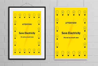 Save Electricity adobeillustrator design designer electricity graphic design illustration logo poster power vector yellow