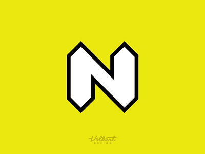 N on Yellow black letter design font font design illustrator the letter n type type design yellow