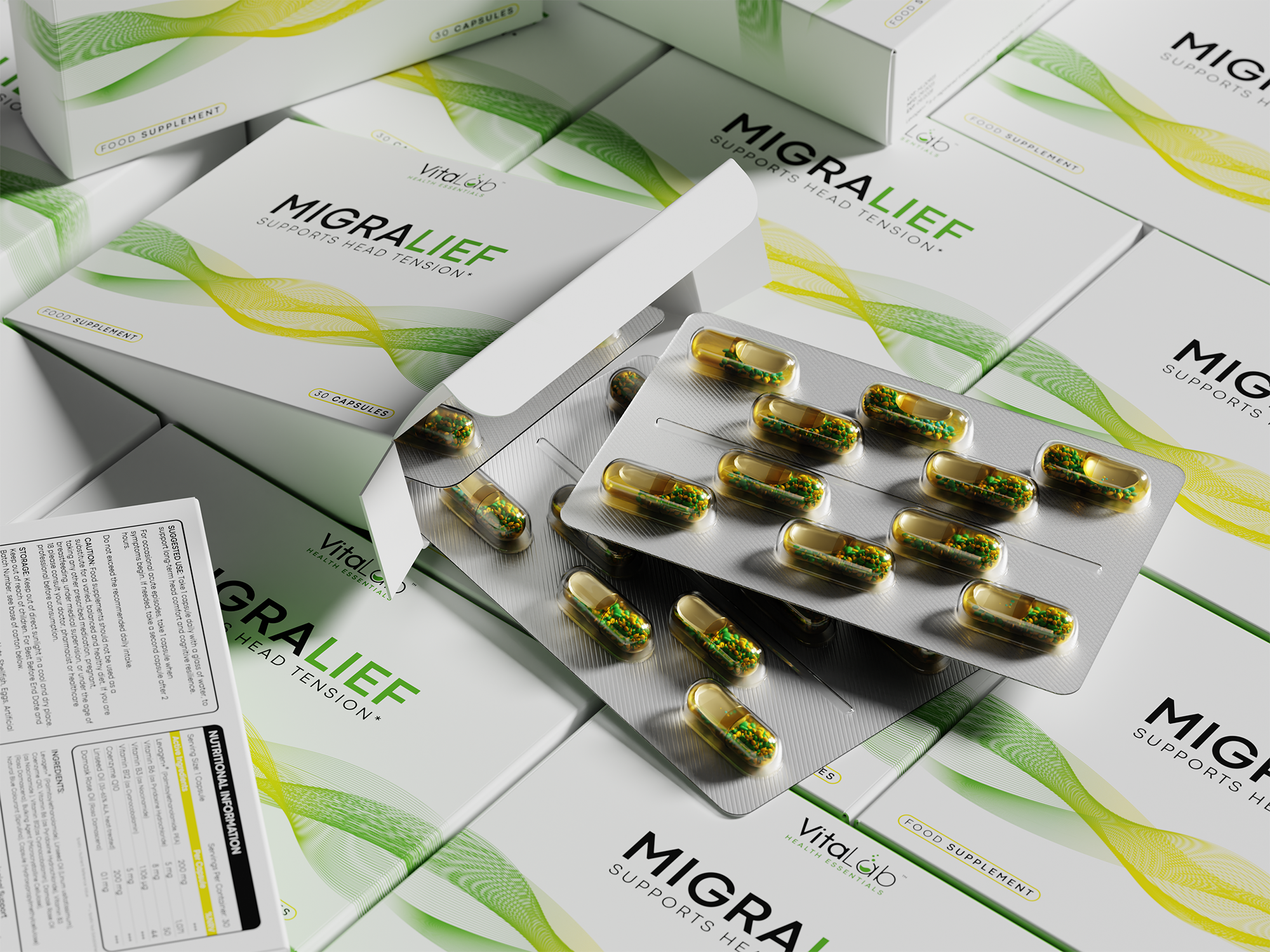 Vita Lab Supplement Packaging Visualization & 3D Rendering 3d mockup 3d render box deign fda compliant graphic design label design packpackaging design product packaging design supplement packaging design