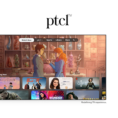 ptclTV android tv animation app app design apple tv branding design system empathy interaction productdesign tv ui ux web app