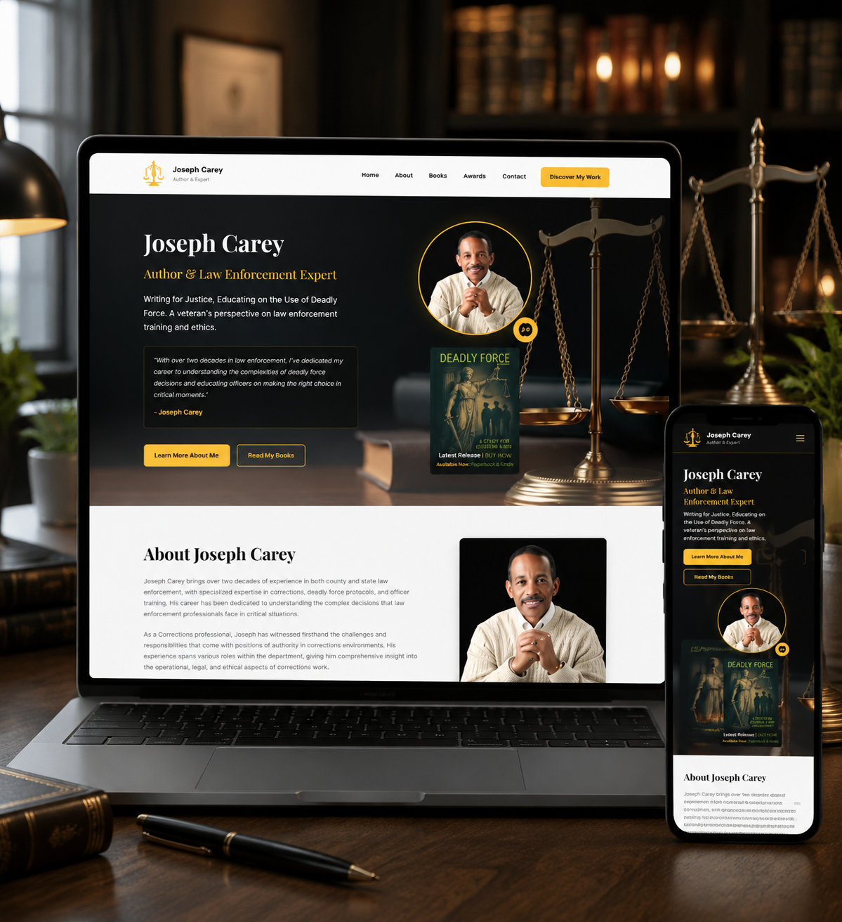 Professional Author Website Design | Law & Publishing Brand W 3d animation branding graphic design logo motion graphics ui