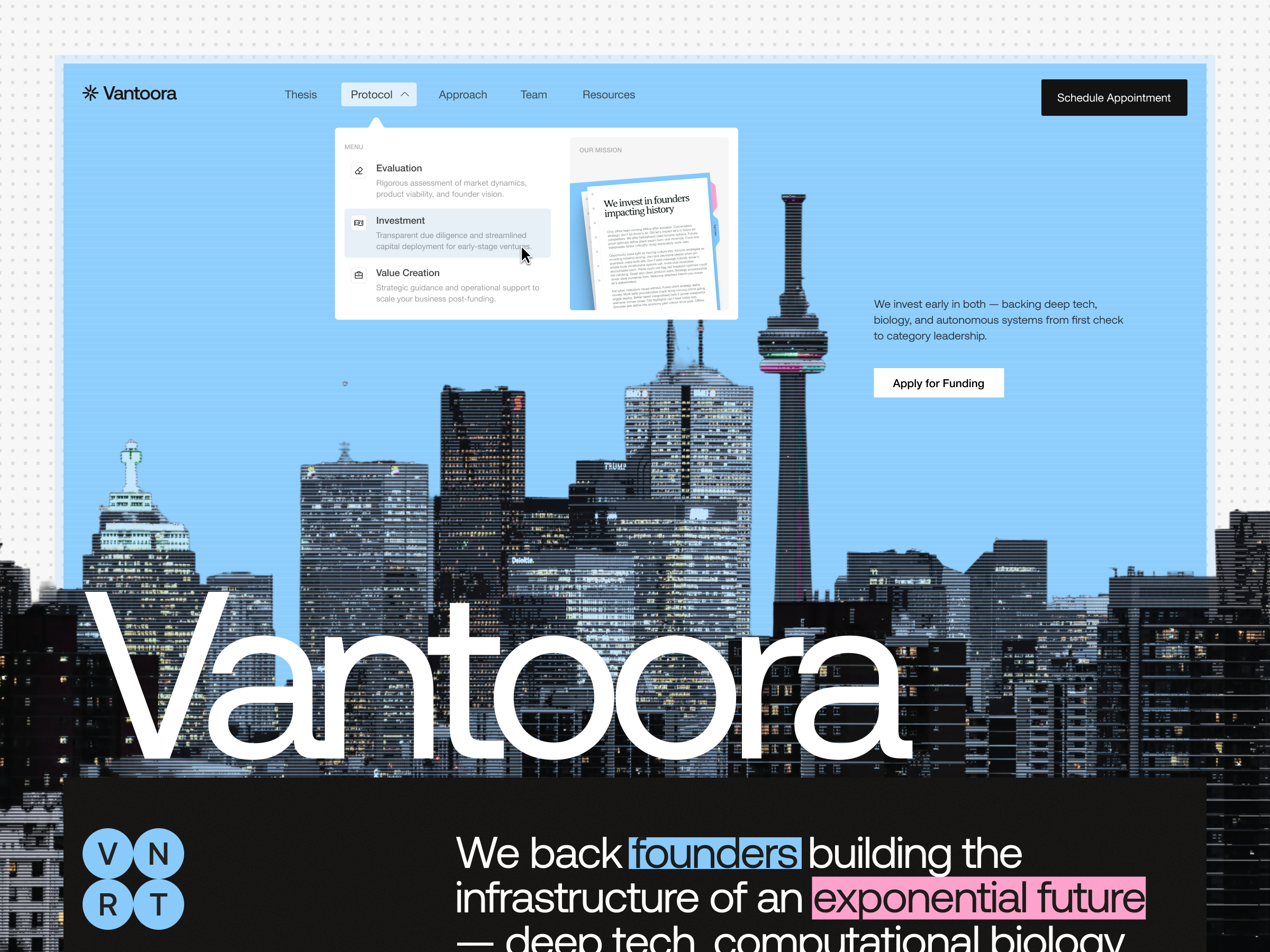 Venture Capital Firm Website dark mode website deep tech startup editorial website fintech landing page firm investment platform investor website design landing page startup startup investment ui venture capital venture capital website web website