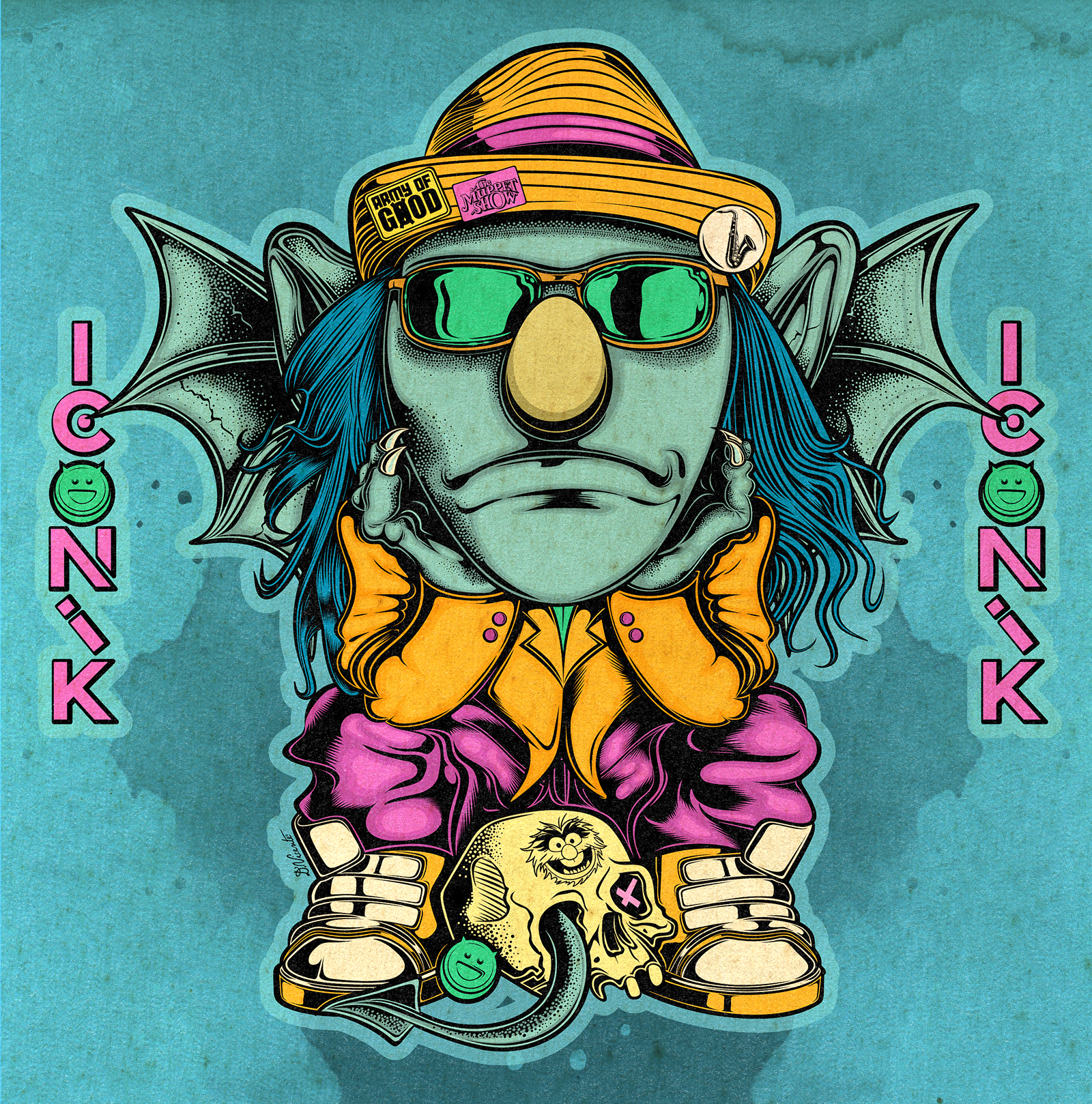WILD CHILD ICONIK #35 : ZOOT – THE MUPPET SHOW 1970s nostalgia character design creature design dr teeth electric mayhem gargoyle art iconik illustration jazz art jim henson lowbrow art monster design muppet art pop culture art retro television saxophone player the muppet show the muppets wild child zoot muppet