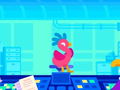 Kurzgesagt - Electro smog 1 bird character animation electromagnetic experiment illustration kurzgesagt motion design motion graphics pollution science scientist waves