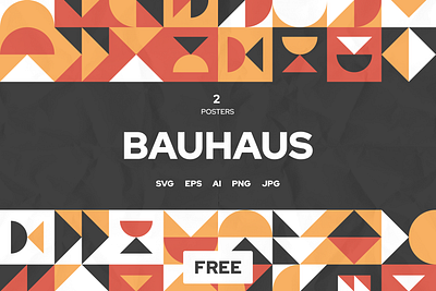 Free Bauhaus Poster Pack! branding identity free freebie geometric graphic design pattern ui vector