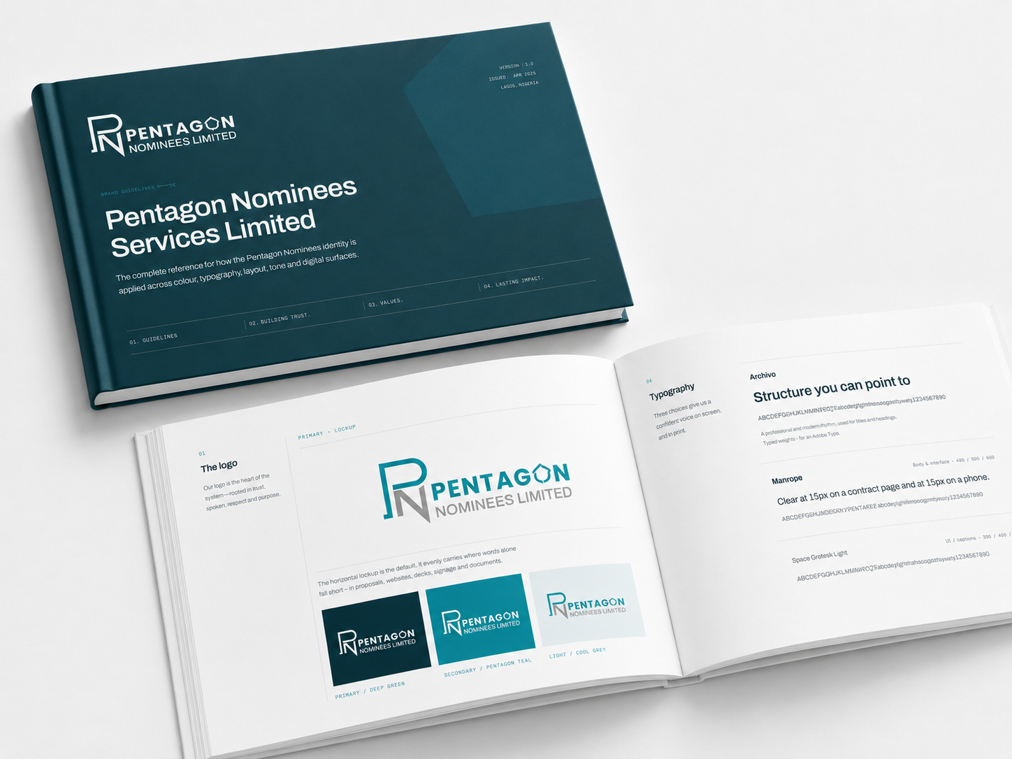 Pentagon Nominees Services Limited branding graphic design logo