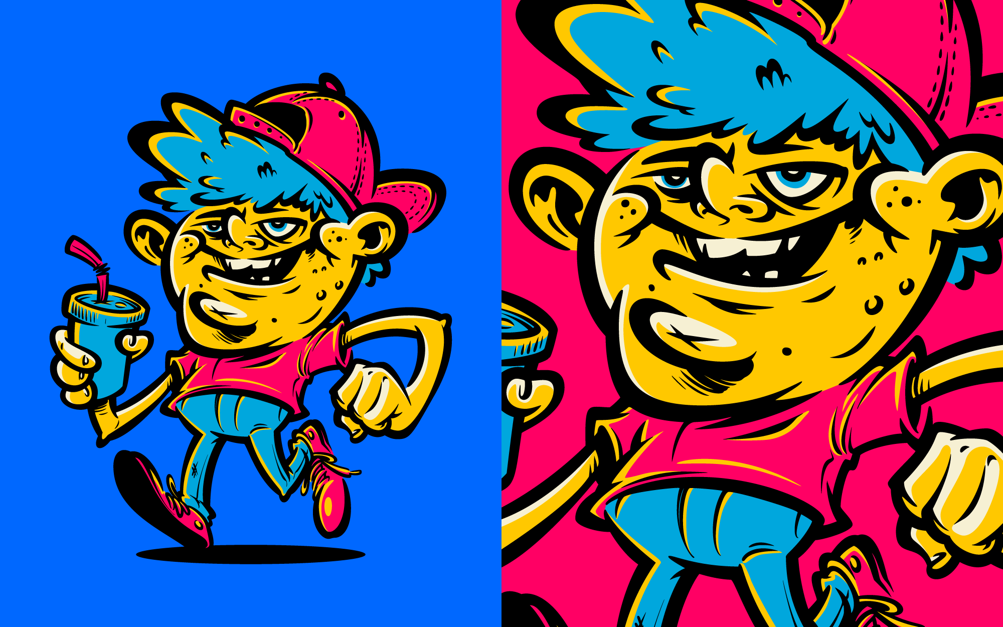 Happy Go Slushie Character character design illustration mascot vector