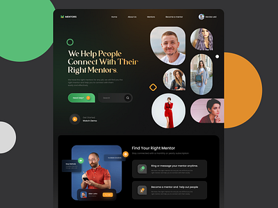 Mentor Landing Page design graphic design typography ui