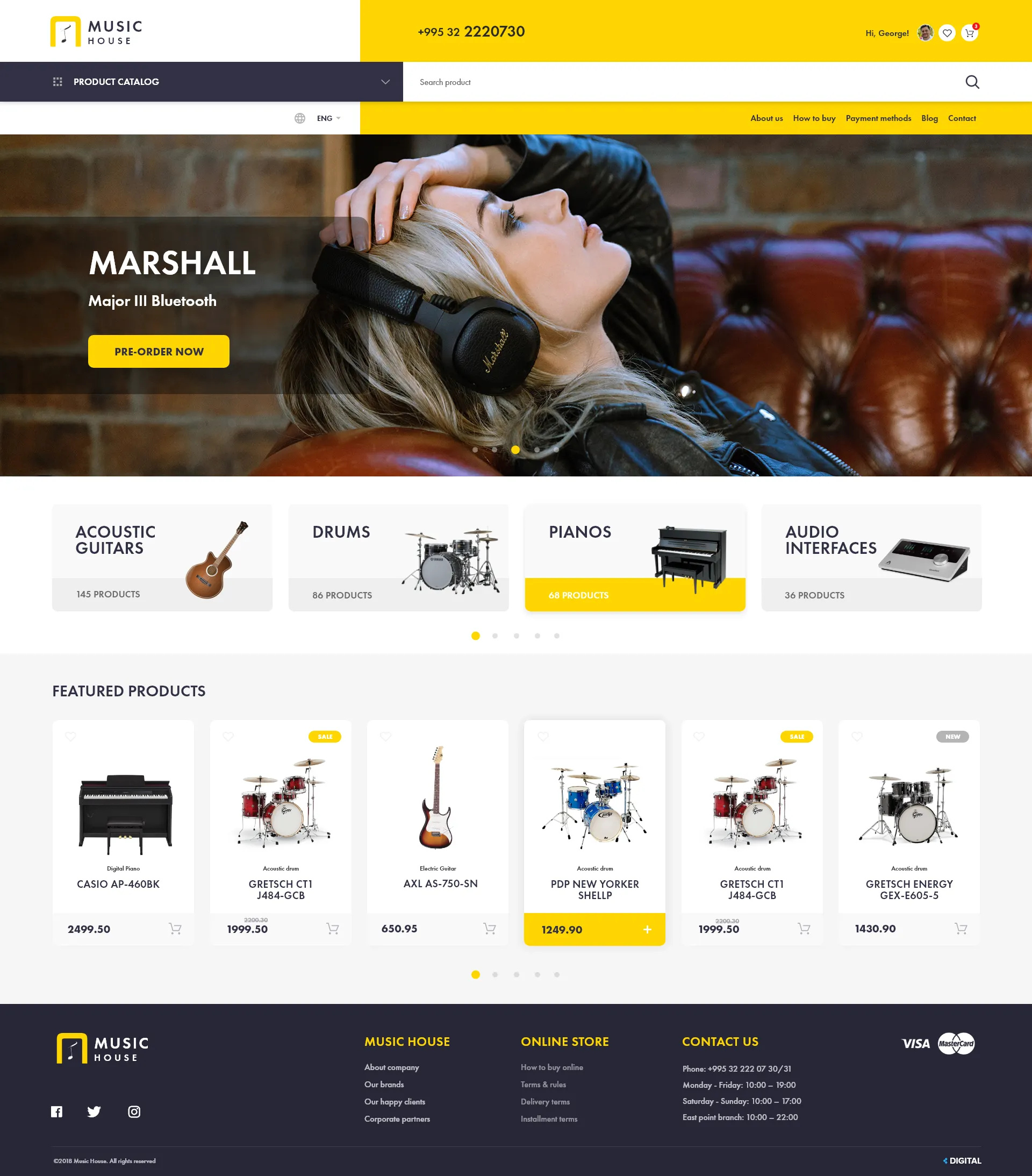 Music House - E-commerce website design ecommerce house music shop ui ux website