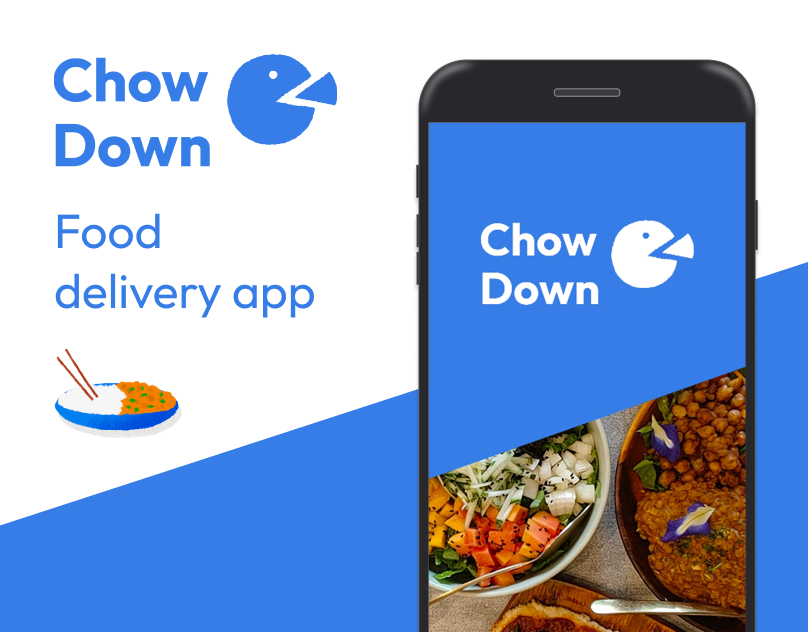 Chow Down Food Delivery app branding digital design graphic design illustration mobile design product design ui ux
