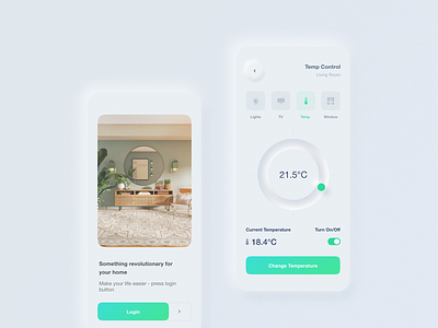 Smart home application app application branding design graphic design ios mobile neomorphism ui ux