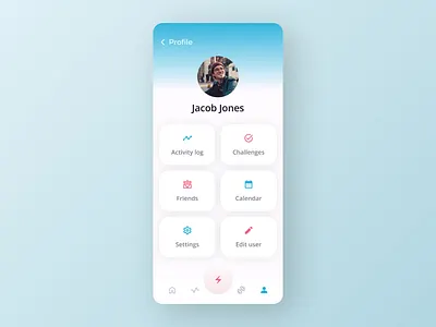 Fitness App Profile page app design dailyui dailyui 006 design fitness graphic design health popular profile profile page trendy ui ui design ux