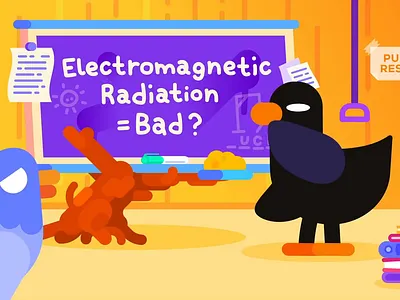 Kurzgesagt - Electro smog 3 2d bird class cute illustration kurzgesagt motion design motion graphics reading science