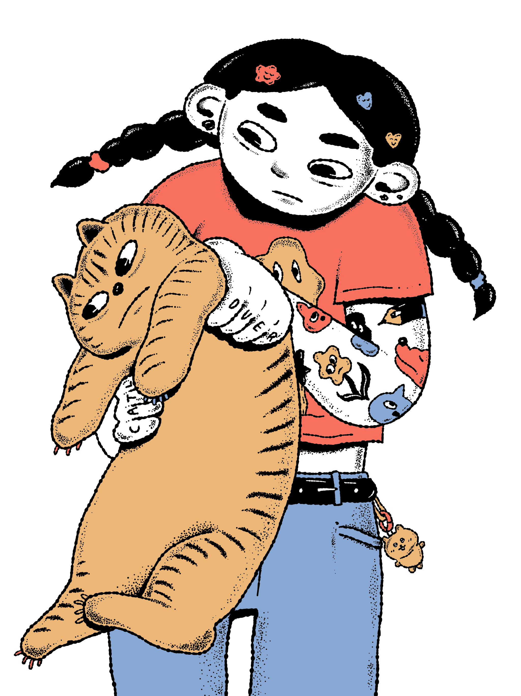 Dairy kneading for a healthy cat. cat colour editorial graphic design human illustration tatoo
