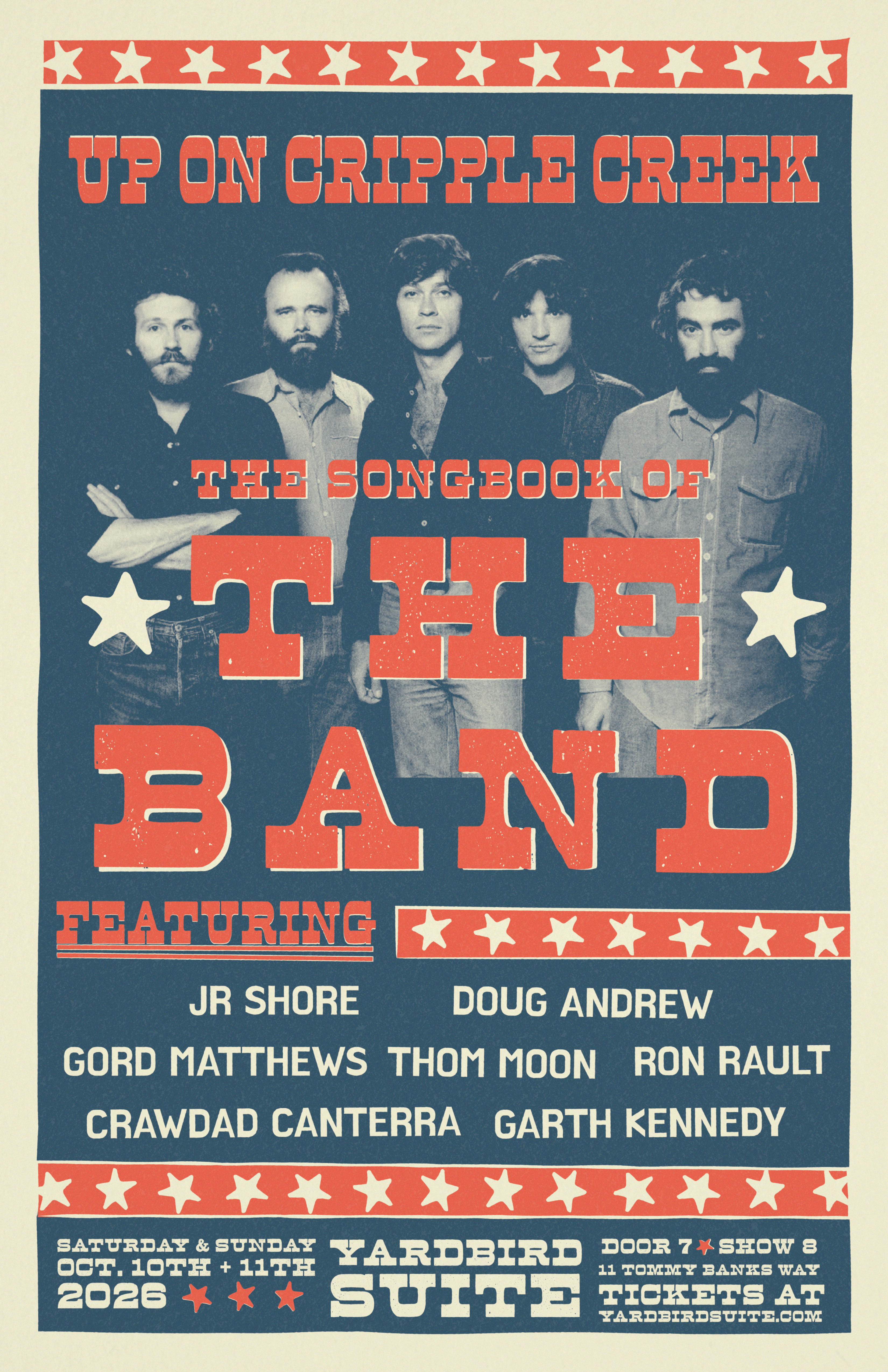 UP ON CRIPPLE CREEK POSTER concert poster graphic design music poster poster design retro vintage