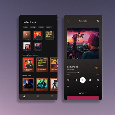 Music Player UI Design | DailyUI dailyui dailyui009 music app music player spotify ui user experience user interface
