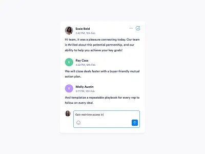 Comment thread answer avatar branding button chat collaboration comment comments conversation design field icon input layout navigation product thread tool user