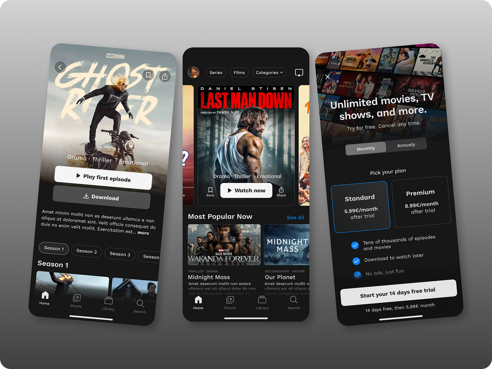 Online Movie Streaming Service App by Smit Donda on Dribbble 