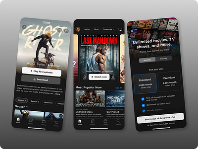 Online Movie Streaming Service App app design graphic design mobile app ui movie service streaming ui video
