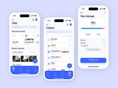 Cloud Storage - concept app blue cloud cloud storage design figma storage ui ui design ux ux design uxui design