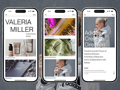 Valeria Miller Portfolio adobe xd app branding creative direction design figma grid interaction design ios layout mobile portfolio type typography ui ui design uiux user interface visual visual identity