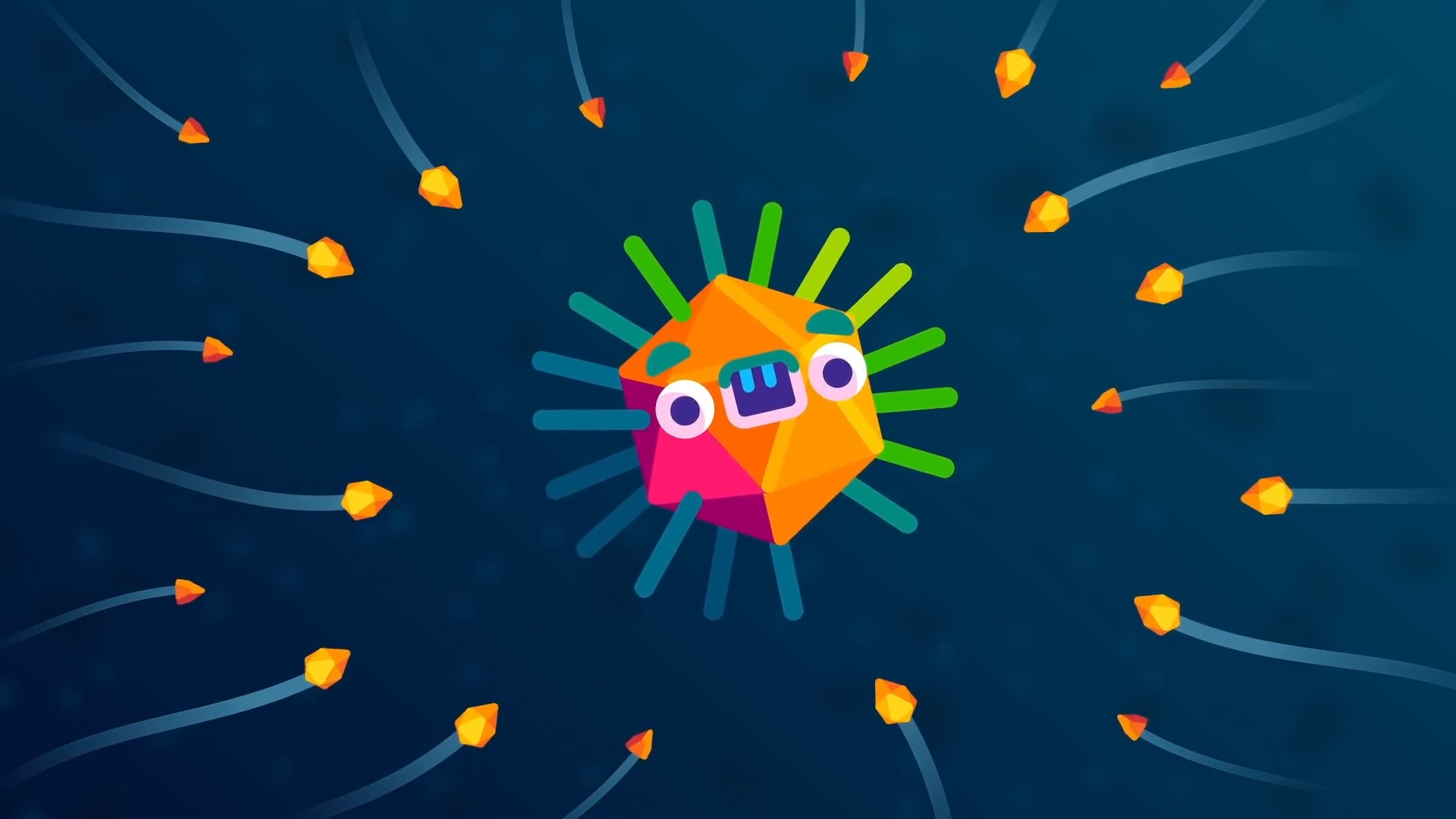 Kurzgesagt - Giant virus 1 2d after effects cute illustration kurzgesagt motion design motion graphics scared science virus