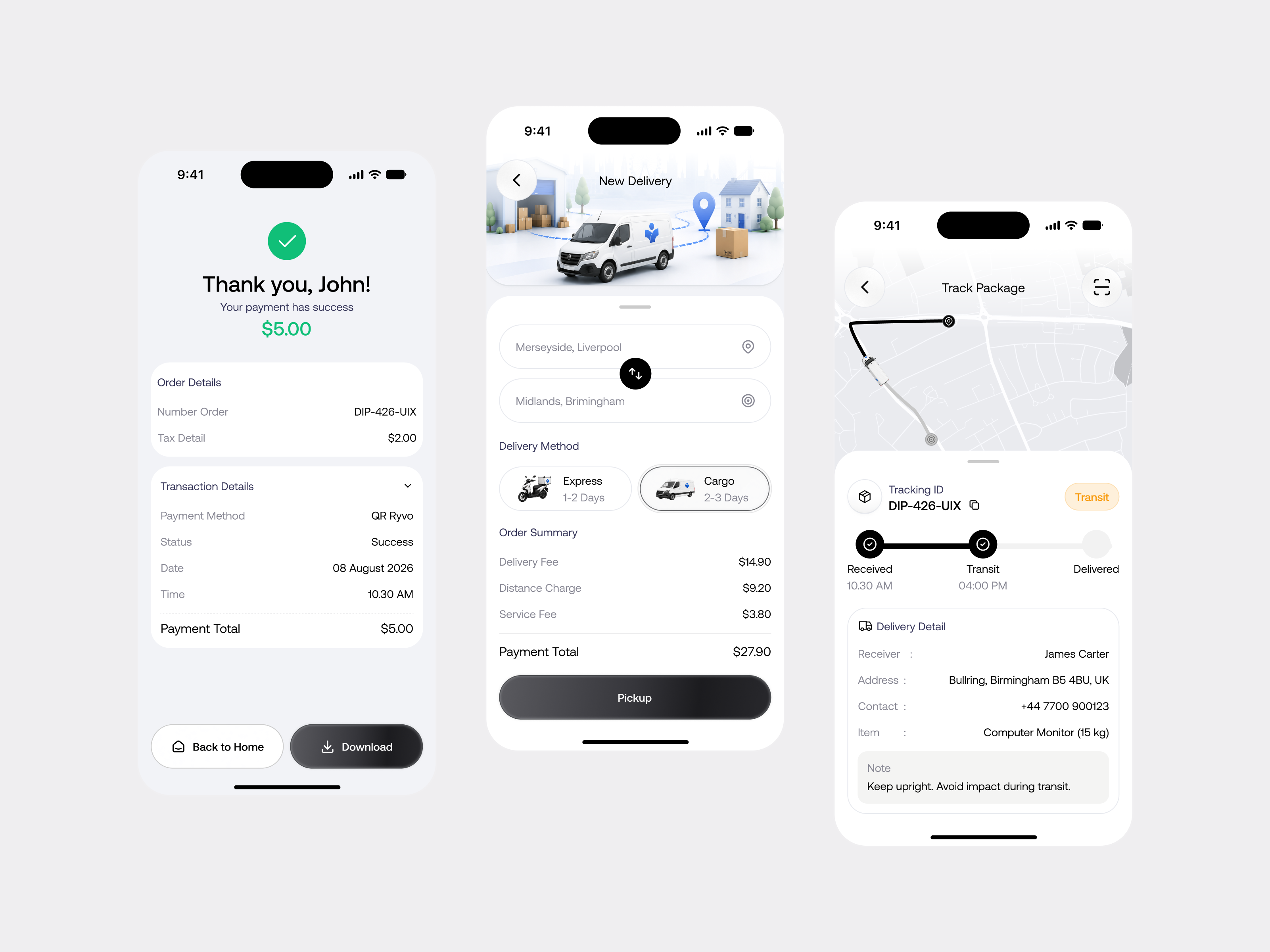 Ryvo - Ride Hailing & Mobility App b2b clean delivery app digital payments finance fintech ios app minimalist mobile mobile app mobile design modern neobank neobank app professional ride hailing saas startup transportation uiux