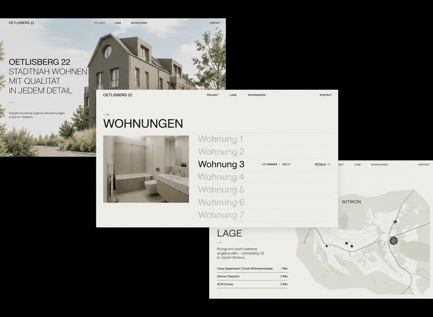 Urban Living in Zurich – Real Estate Marketing Website agency apartments architecture craft cms earthy colors elegant landing page livingtech luxury minimal property marketing real estate real estate website residential serif swiss design ui design ux design web design zurich