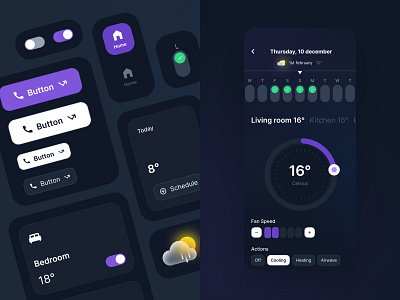 House Temperature ☀️ branding button card connected design system menu mobile app remote slider switch tags ui ux weather