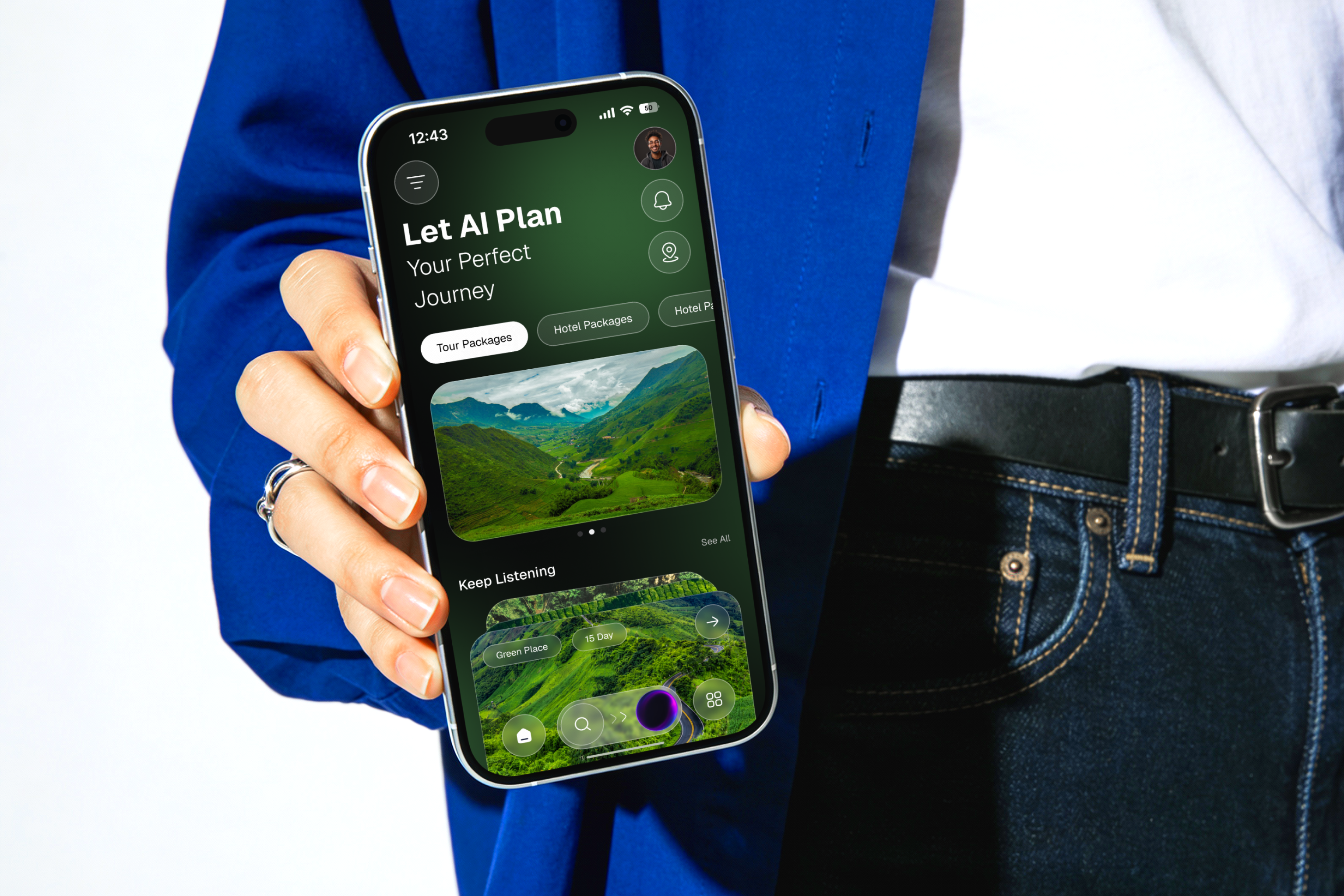 AI Travel Planner App — Your Perfect Journey, Smarter. ai ai app ai travel app app design ios itinerary itinerary planner smart travel app travel travel app travel planner ui travel tech travelappdesign travelui uiuxdesign