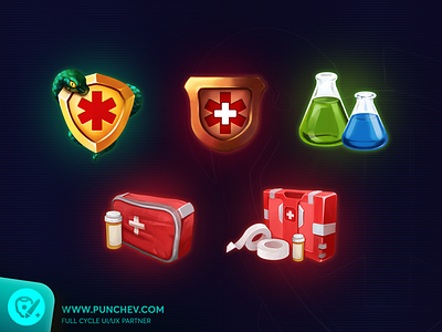 Bio Inc. II - Iconography branding design doctors gameart gameicons gui iconography icons illustration interface logo medicine punchev ui ux