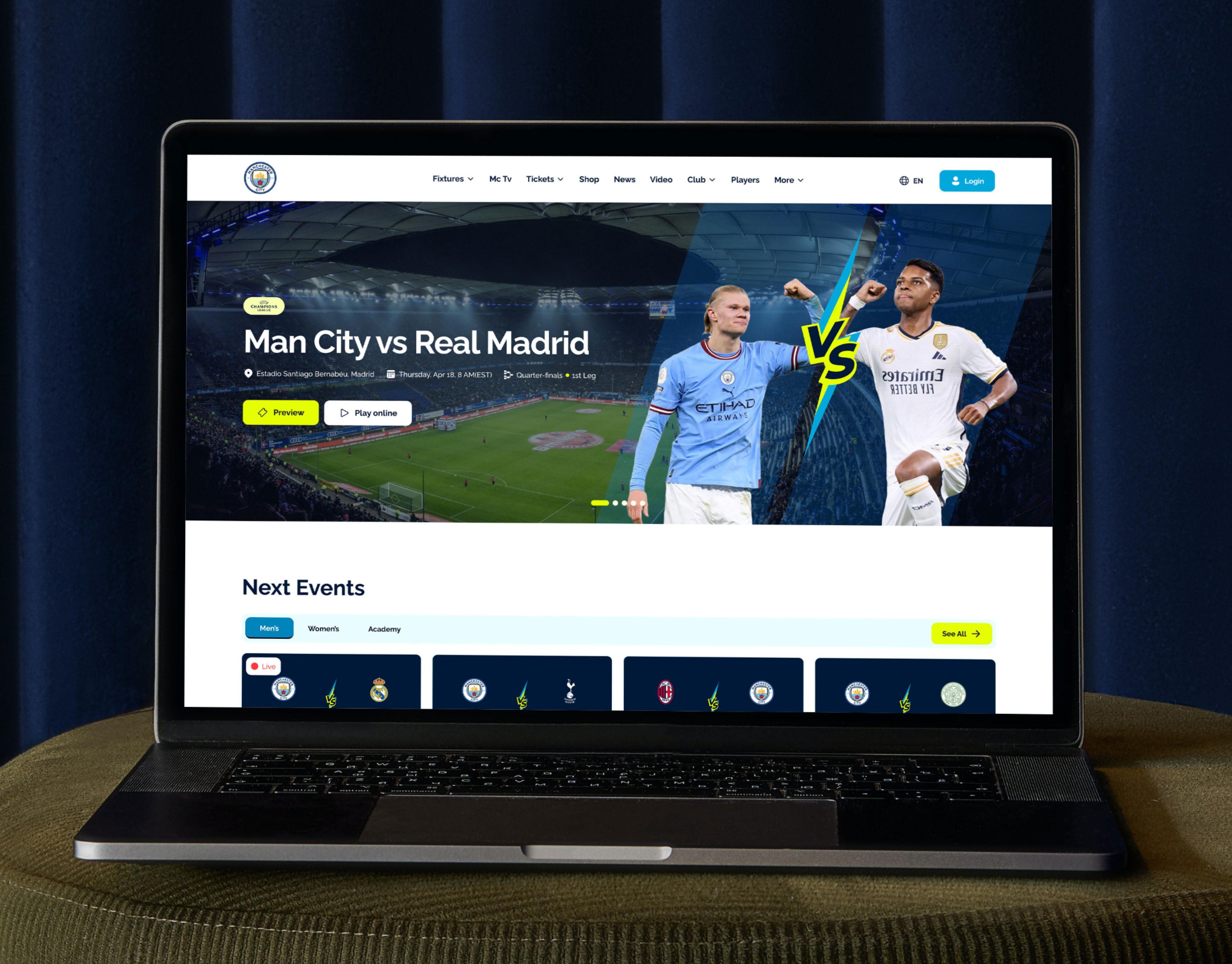 Man City Website UI/UX Redesign branding club design figma football graphic design home page landing page man city mancity redesign sport sports ui ux web design web site website