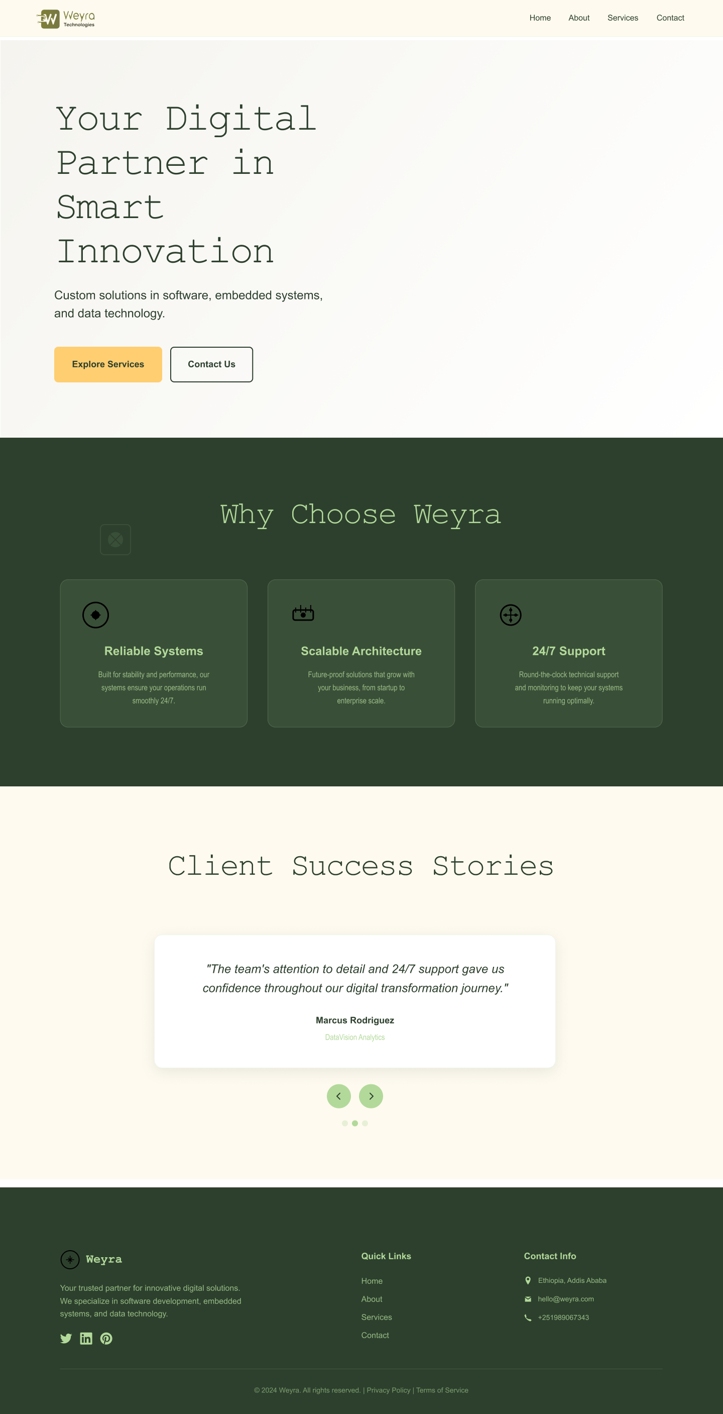 Weyra Green Tech - Powering a Greener Future ui