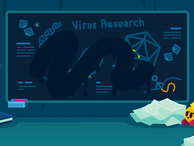 Kurzgesagt - Giant virus 5 2d after effects ball bird destruction illustration kurzgesagt lab motion design motion graphics science smoke wall