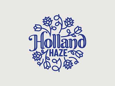 Holland Haze beer beer hop branding brewery brewing brewing company craft beer design dutch graphic design haze holland hop hops illustration logo tulip tulips typography vector