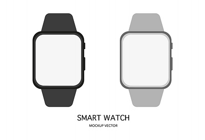 Smart watch mockup. Vector graphics in flat style icon