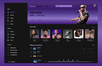 MiOMi Music App design ui ux