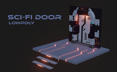 Sci_fi Animated Door 3d animation ble blender graphic design unity