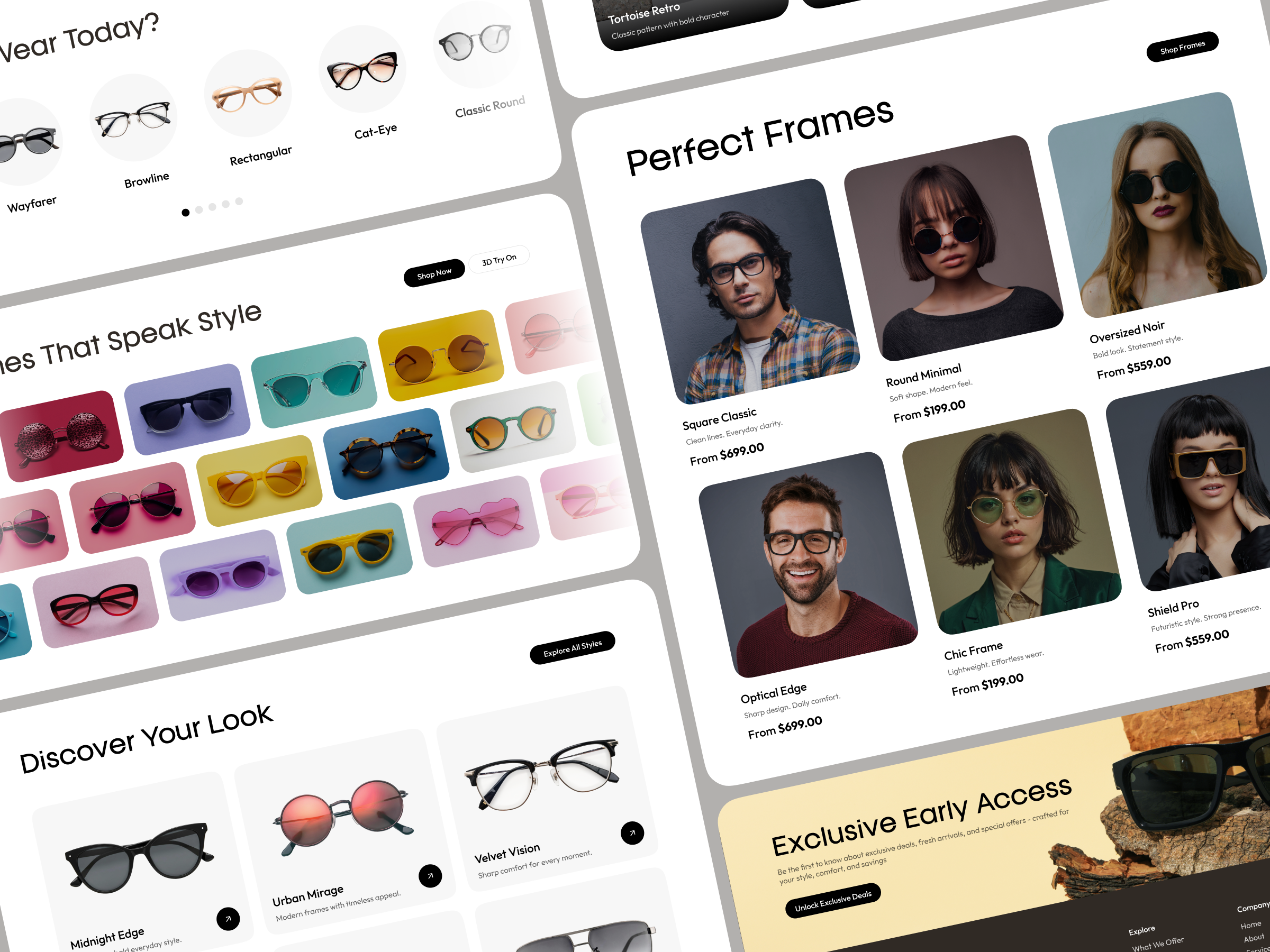 Premium Eyewear E-commerce Website UI Design e commerce ecommerce website eyewear eyewear store fashion fashion website glasses landing page luxury eyewear minimal ui modern ui online store optical product showcase shopping ui sunglasses ui design ux design web ui website design