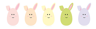 Set of Easter eggs with ears. Easter eggs. Easter set. Vector gr easter