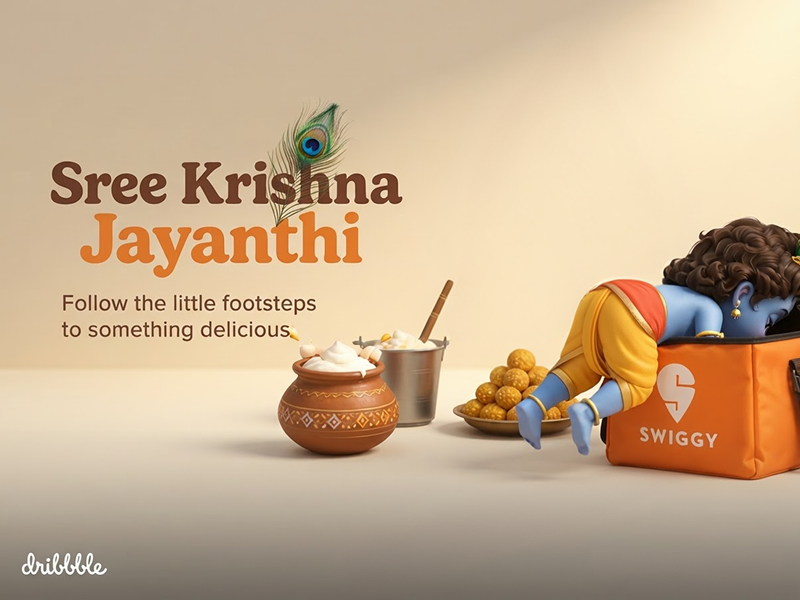 Swiggy × Sree Krishna Jayanthi — Festive Motion Concept animation bannerdesign krishna lottie motion graphics rive scroll animation sreekrishna jayanti swiggy ui ui design